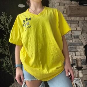 Y2k aeropostale yellow v neck t shirt